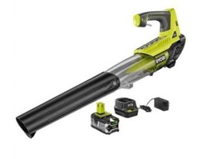 RYOBI ONE 18V 100 MPH 280 CFM Cordless Battery Variable-Speed Jet Fan Leaf Blower with 4.0 Ah Battery and Charger, Works, NEW