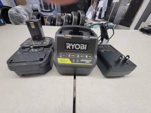 Ryobi 1.5AH Lithium Ion Battery 18v and Charger (P118B) - Used, Work