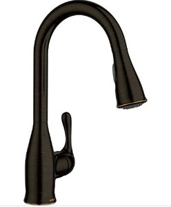 MOEN Kaden Single-Handle Pull-Down Sprayer Kitchen Faucet with Reflex and Power Clean in Mediterranean Bronze, Slight Scratches (See Photos).