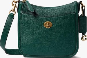 COACH (Authentic) Polished Pebble Leather Chaise Crossbody 19 Dark Pine One Size - NEW