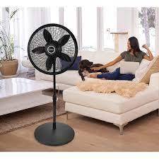 lot 95 image: Lasko 18 in. 3 Speeds Cyclone Pedestal Fan in Black with Adjustable Height, Oscillating