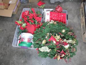 lot 140 image: Three Bins of Christmas Decor Items