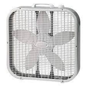 lot 42 image: Lasko 20 in. 3 Speeds Box Fan in White with Save-Smart Technology for Energy Efficiency, Carry Handle