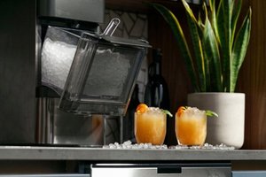 lot 46 image: GE Profile - Opal 2.0 38-lb. Portable Ice maker with Nugget Ice Production and Built-in WiFi - Black Stainless Steel