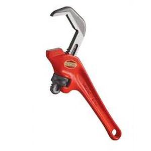 lot 64 image: RIDGID 9-12 in. Offset Hex Jaw Pipe Wrench, Sturdy Plumbing Pipe Tool with Hex Jaw Mechanism for Extra Wide Opening