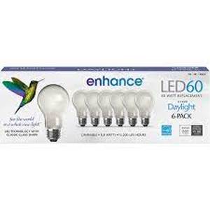 lot 58 image: Feit Electric Enhance 60 Watt Daylight LED Replacement Bulbs, 6 ct