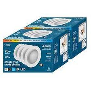 lot 16 image: Feit Electric 75W Replacement 5-CCT LED Recessed Downlight 8PK
