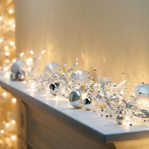 lot 82 image: GE 9 Ft Glitter GEM Garland with 100 Clear Lights