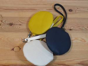 lot 121 image: Lot of THREE Kate & Mallory Faux Leather 3D Flower Applique Coin Purse
