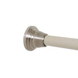 lot 147 image: Zenna Home NeverRust Decorative Finial 46 in. to 72 in. Aluminum Adjustable Tension No-Tools Shower Curtain Rod in Brushed Nickel