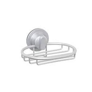 lot 155 image: Zenna Home NeverRust Power Grip Pro Dual Mount Aluminum Soap Dish in Satin Chrome