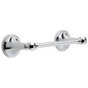 lot 161 image: Delta Silverton Wall Mount Pivot Arm Toilet Paper Holder Bath Hardware Accessory in Polished Chrome