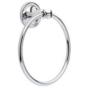 lot 164 image: Delta Silverton Wall Mount Round Closed Towel Ring Bath Hardware Accessory in Polished Chrome