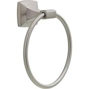 lot 169 image: Delta Portwood Wall Mount Round Closed Towel Ring Bath Hardware Accessory in Brushed Nickel