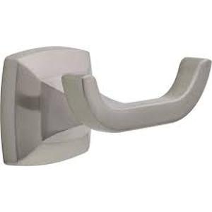 lot 170 image: Delta Portwood Double Towel Hook Bath Hardware Accessory in Brushed Nickel