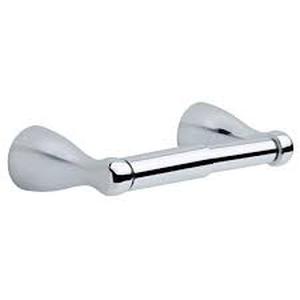 lot 173 image: Delta Foundations Wall Mount Spring-Loaded Toilet Paper Holder Bath Hardware Accessory in Polished Chrome