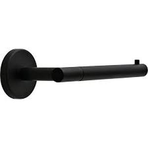 lot 182 image: Delta Lyndall Wall Mount Single Post Toilet Paper Holder Bath Hardware Accessory in Matte Black