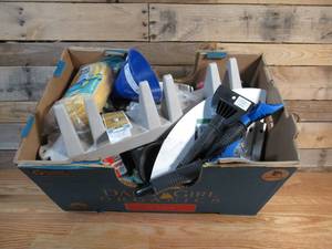 Box of Misc Garage Items