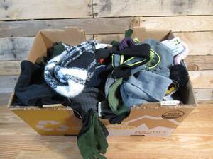 Box of Misc Hats & Gloves