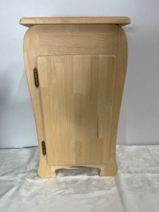 lot 9 image: Small, Unfinished Wood Cabinet with Shelf
