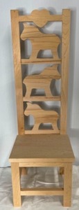 lot 10 image: Unfinished Wood Mini Swedish Dala Horse Chair