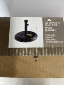 lot 23 image: Black Polycrete Patio Umbrella Base - New in Box