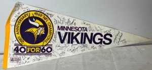 lot 66 image: Minnesota Viking Autographed 1969 Felt Pennant 20th Anniversary