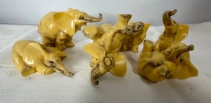 lot 81 image: Resin Elephant lot of 6