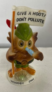 lot 92 image: Give a Hoot Dont Pollute Woodsy the Owl Smokey the Bear miniature Bone China