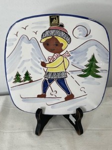 lot 101 image: Graveren Norsk Norway Handmade Plate Boy Skier
