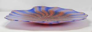 lot 12 image: A Vibrant Symphony of Violet Mihai Topescu Art Glass Centerpiece Bowl  Romania