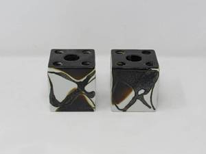 lot 23 image: Pair of MCM (vintage) for Royal Copenhagen by Ingee-Lise Koefoed candle holders