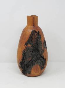 lot 69 image: Pair of wood turned vases (Ash wood) by Gary Jacobson John Wiedebind (aspen wood)