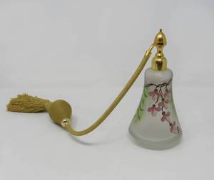 lot 71 image: Hand painted atomizer by french glass maker and antique glass bottle