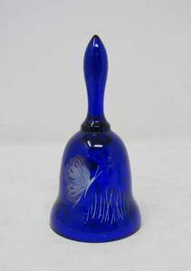 lot 90 image: Pair of Fenton art glass bells hand painted.