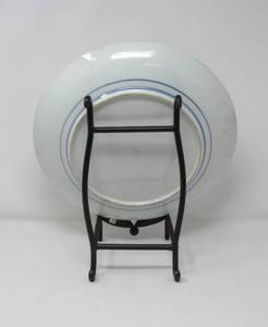 lot 119 image: Asian Porcelain plate hand painted phoenix with plate stand
