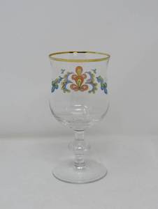 lot 143 image: set of 6 crystal Magnor farmers rose water goblets