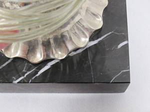 lot 168 image: Set of Table lamps  Silver stem marble base