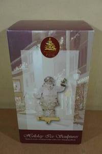 Holiday Ice Sculptures Santa Stocking Holder with Color Changing Effects