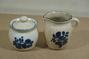 Pfaltzgraff Folk Art Sugar and Creamer