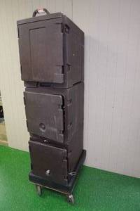 3 Insulated Transport Containers with Rolling Cart
