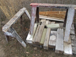 lot 41 image: Wood Blocking, Saw Horses