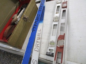 lot 188 image: Toolbox, T-Squares, Levels