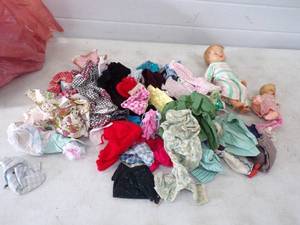 Vintage Doll Clothes With 2 Dolls