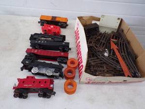 Train Engine, Cars And Vintage Track