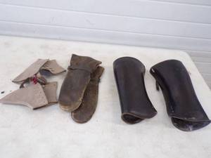 WW1 Antique Leggings, Shoe Chaps Gloves