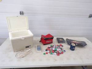 Poker Chips, Coke Cola Bag, Can Cooler, New Bag,12 Volt Cooler