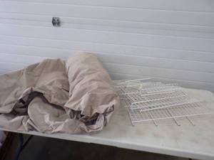 Tarp And Metal Shelving