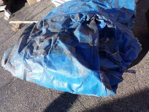 Large Blue Tarp Great for Wood Pile, (may have some Holes