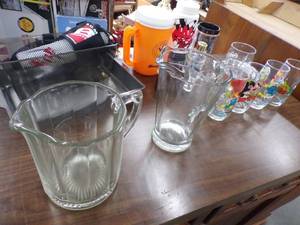 Smurf Glasses and Very Nice Beer Pitcher